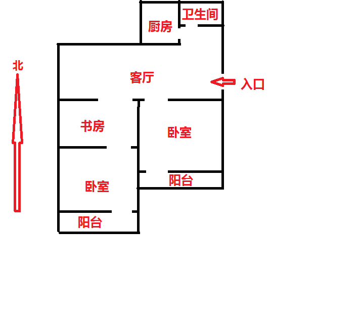 郭里园 2室2厅1卫 103m&sup2;