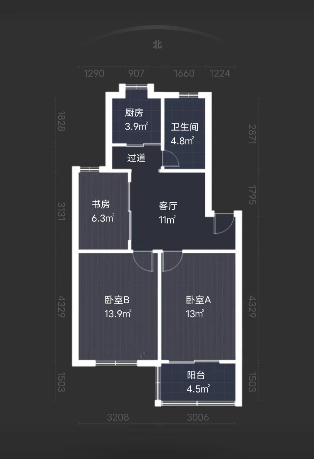 新桥新村 3室1厅1卫 72.92m&sup2;