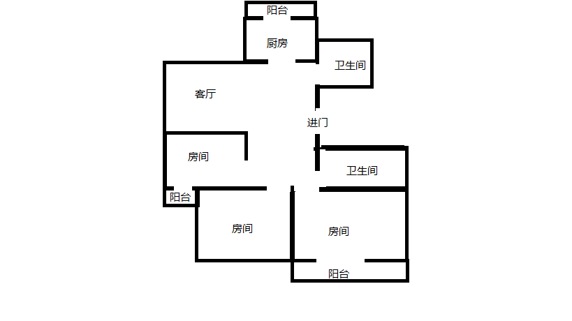 临江家园 3室2厅2卫 126m&sup2;