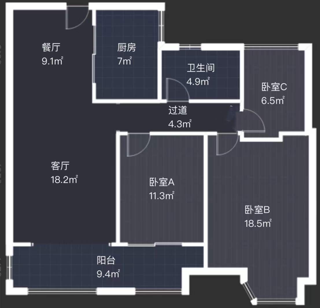 五洲御锦城 3室2厅1卫 108m&sup2;