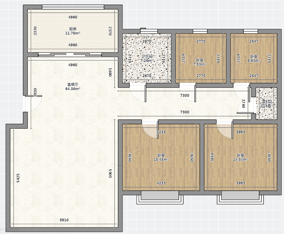 东昇花园 4室2厅2卫 146m&sup2;