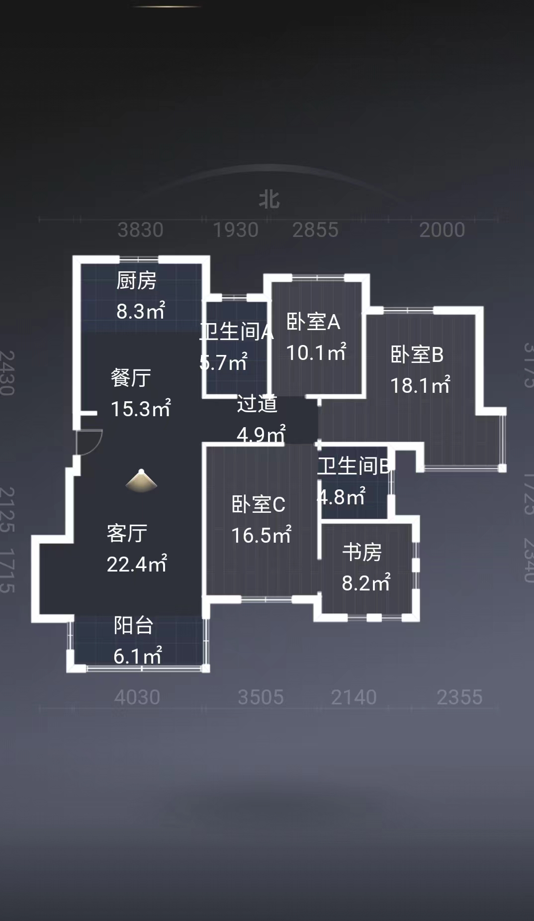 名人世家 3室2厅2卫 146.48m&sup2;