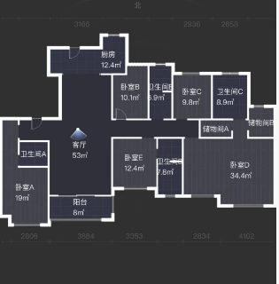 御景華庭 4室2厅2卫 252m&sup2;