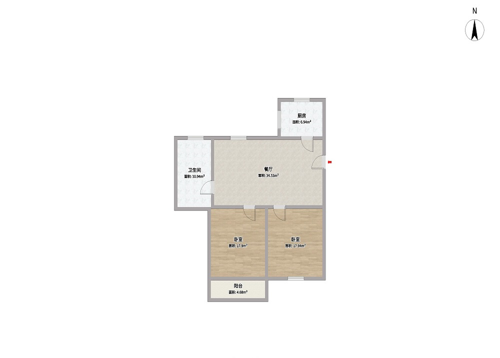 易家桥新村 2室1厅1卫 65m&sup2;