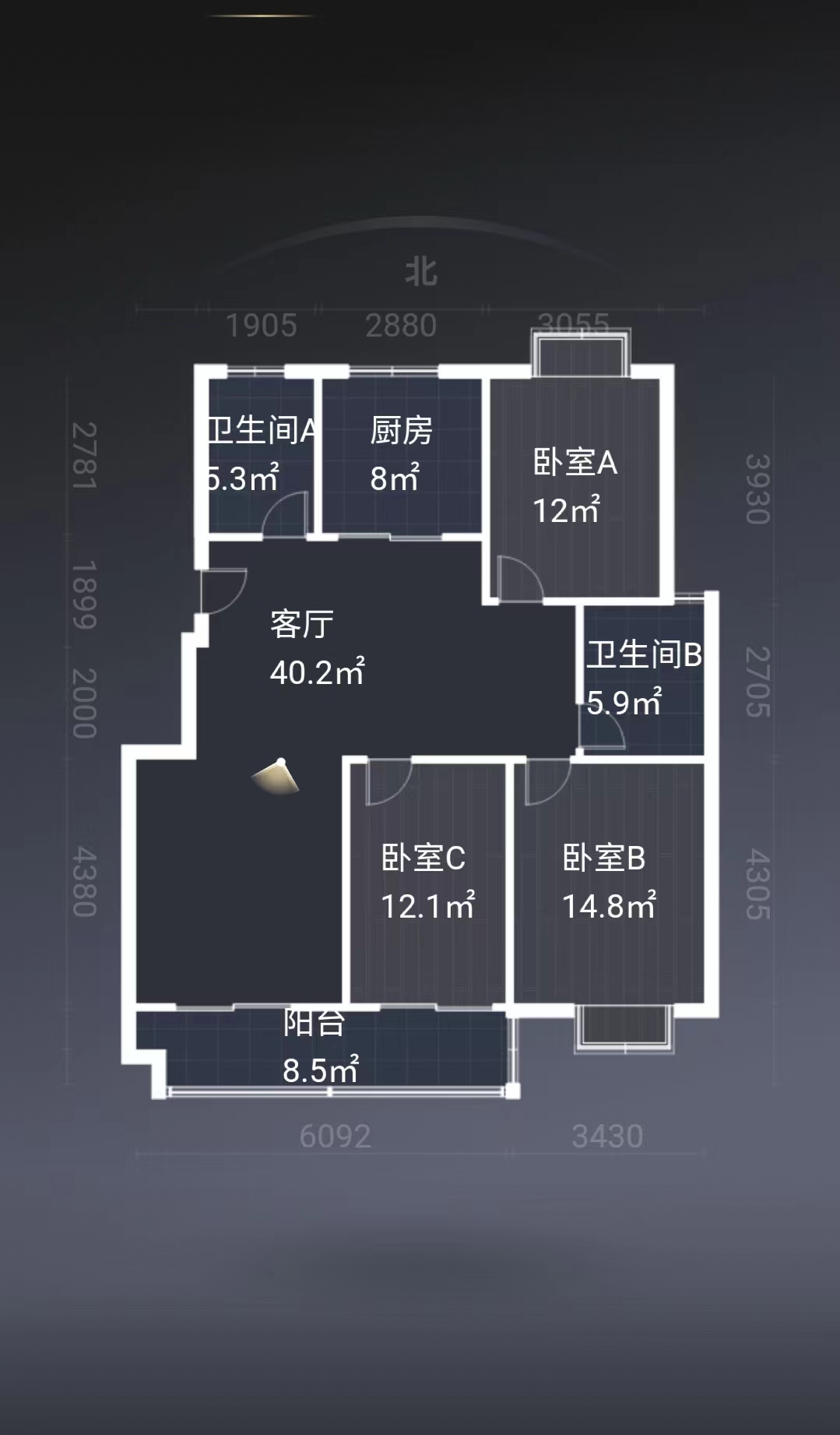 天虹苑 3室2厅2卫 128m&sup2;