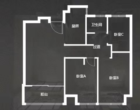 苏建阳光新城 3室1厅1卫 106m&sup2;