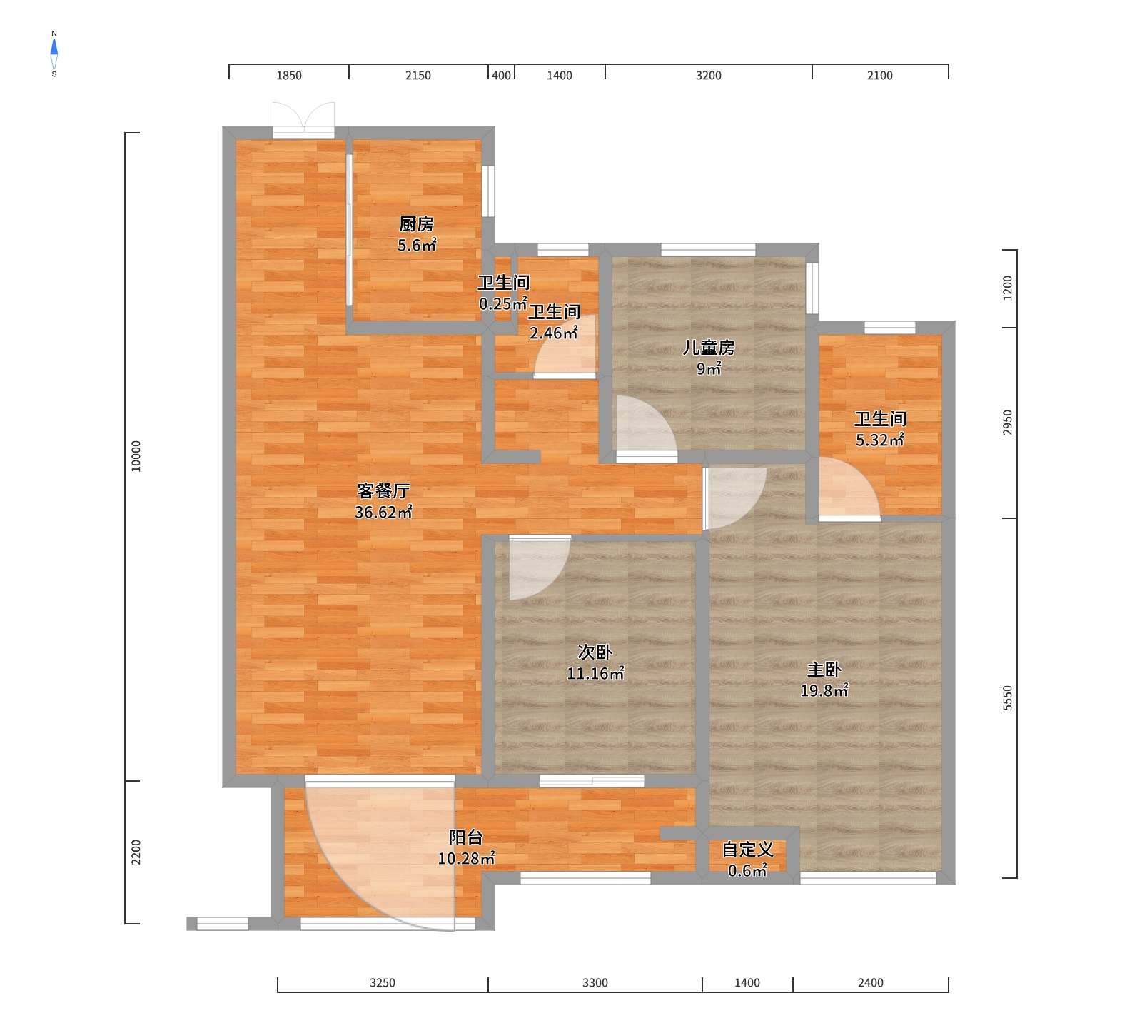 万科有湖（翡翠心湖） 3室2厅2卫 127m&sup2;
