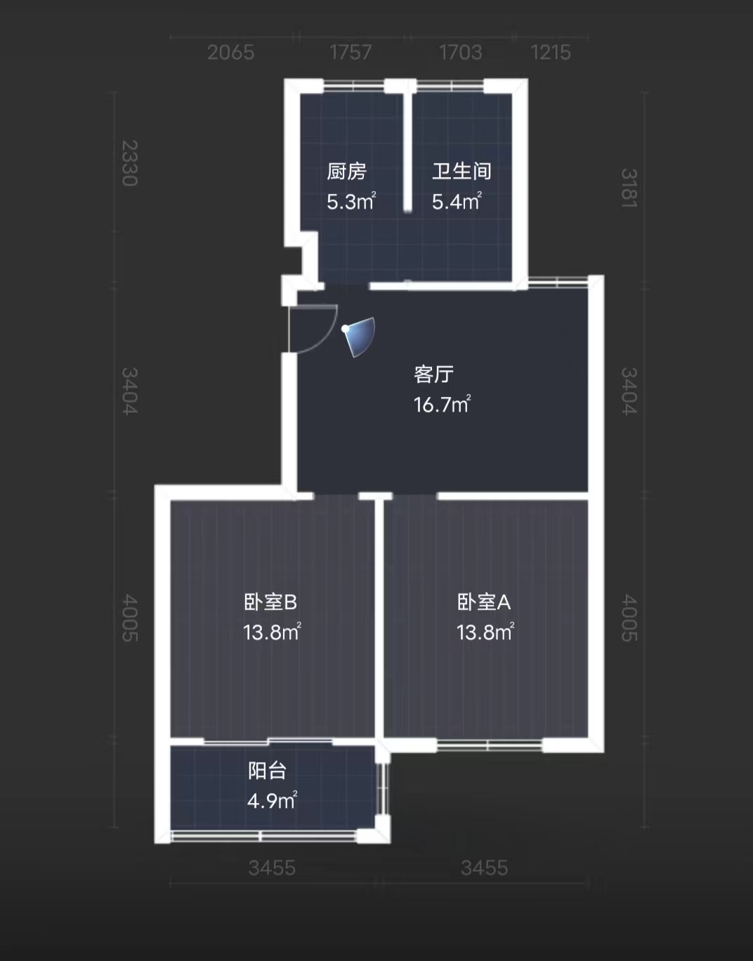 天香苑 2室1厅1卫 80m&sup2;