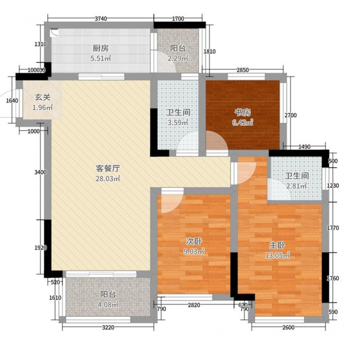 城南小苑 4室2厅1卫 200.00m&sup2;