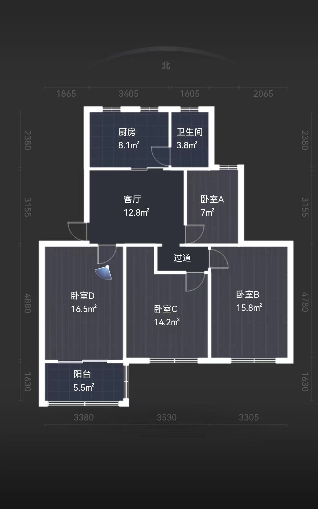 八角亭东一区 3室2厅1卫 101m&sup2;