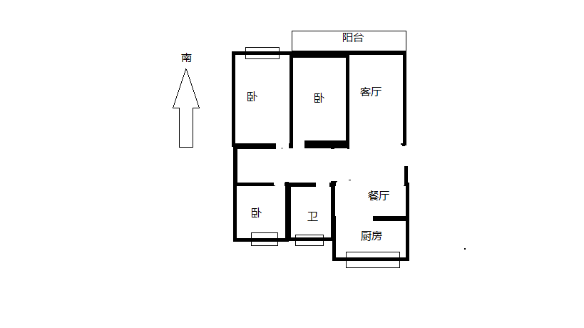 虹桥西村 3室2厅1卫 128m&sup2;