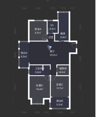 万和&middot;润园 3室2厅1卫 118m&sup2;