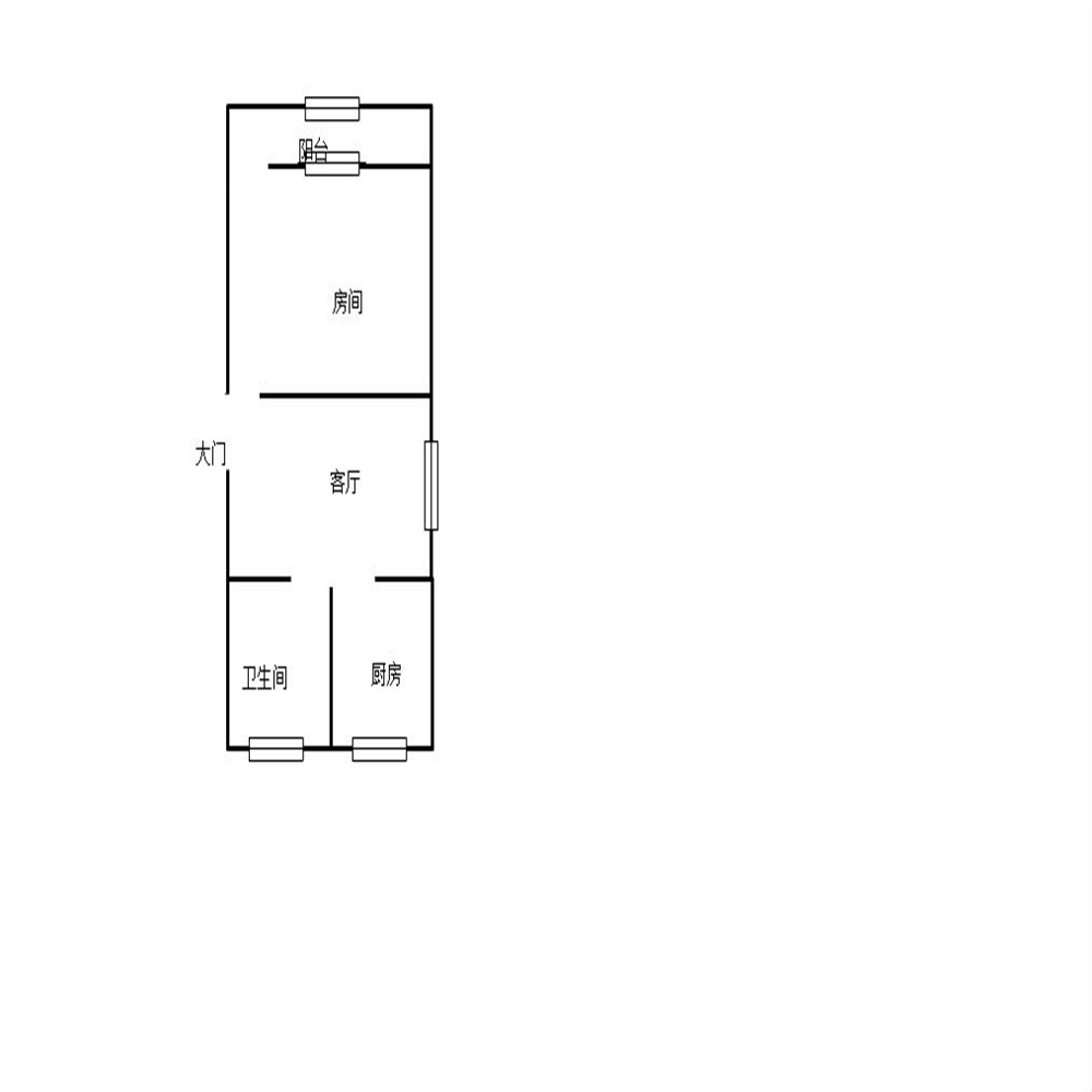 富新社区 1室1厅1卫 41.80m&sup2;