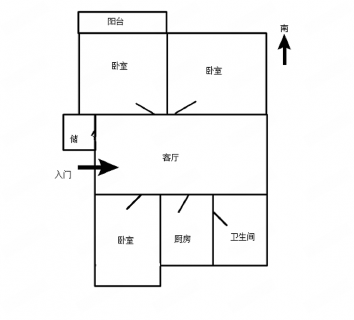 文峰花苑 3室1厅1卫 100m&sup2;