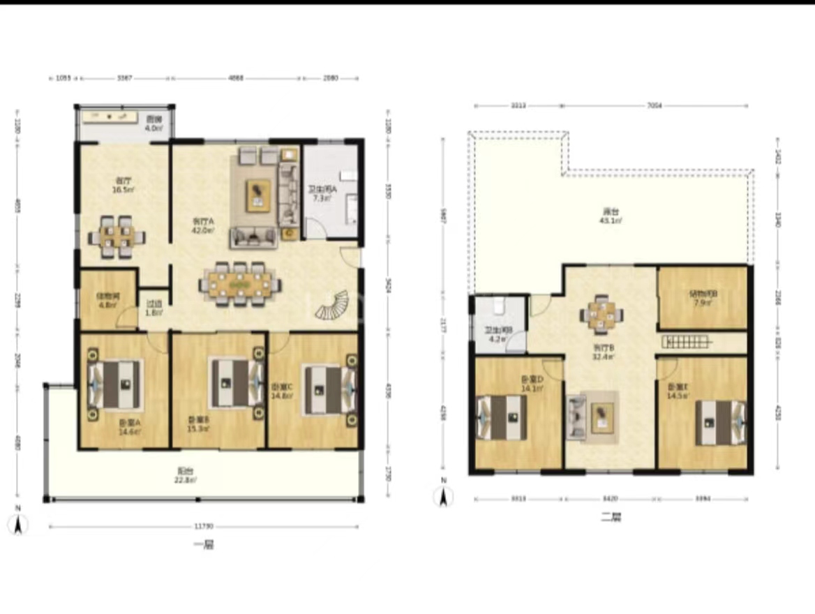 濠西园中北小区 5室2厅2卫 147m&sup2;