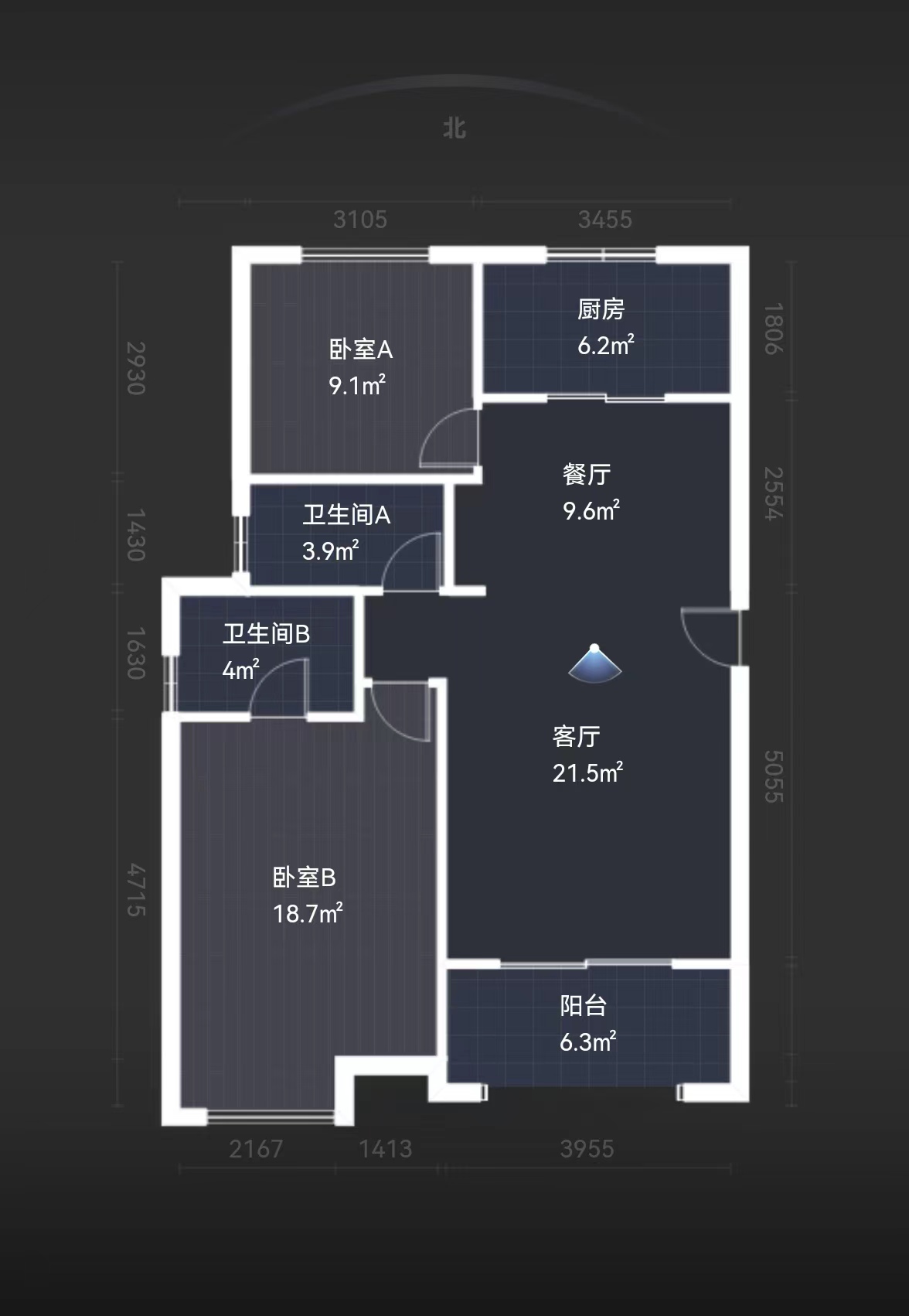 湖山源著 3室2厅1卫 98.00m&sup2;