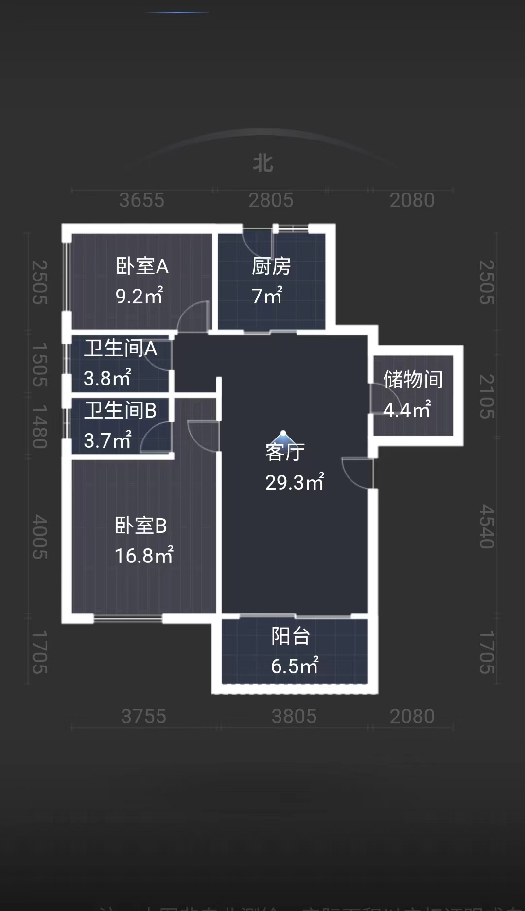 卓越万科新都会 3室2厅1卫 100m&sup2;