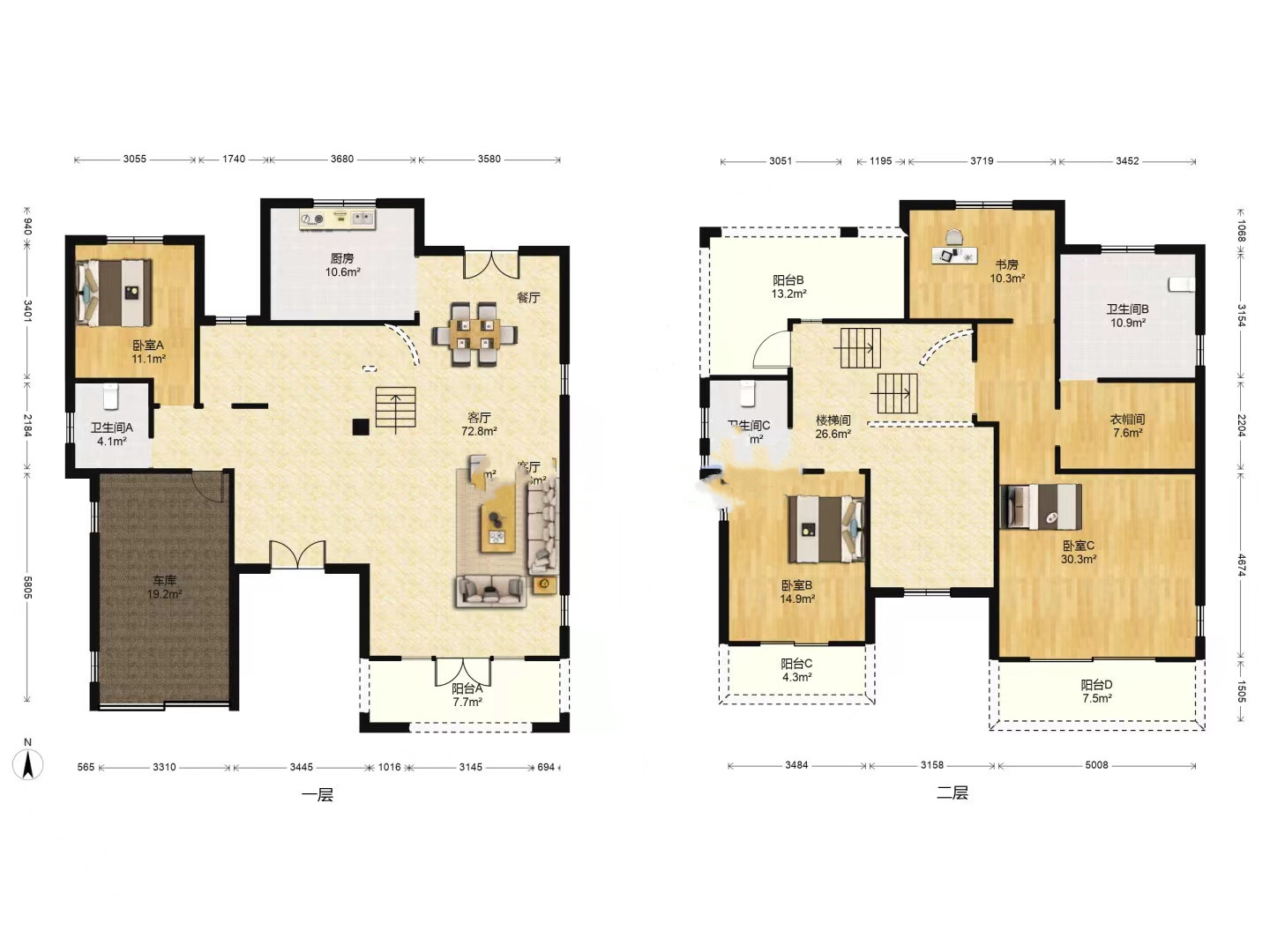 优山美地花园南区 5室2厅4卫 288.00m&sup2;