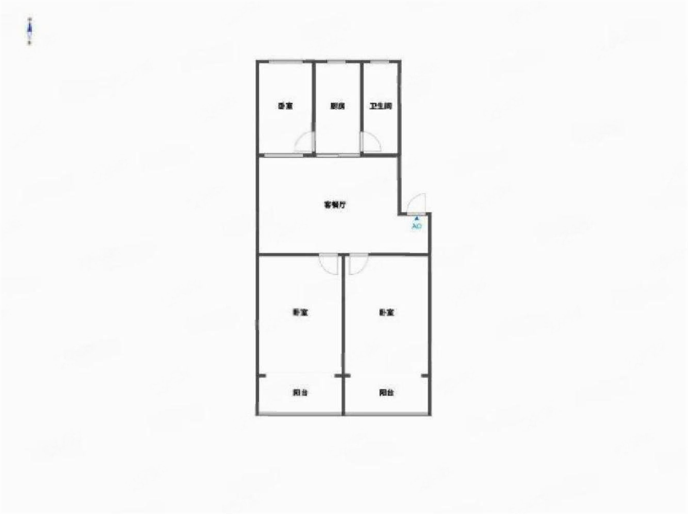虹南小区 3室2厅1卫 99m&sup2;