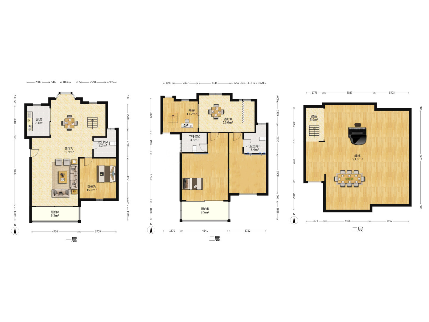 凤凰莱茵苑 2室1厅1卫 128.00m&sup2;
