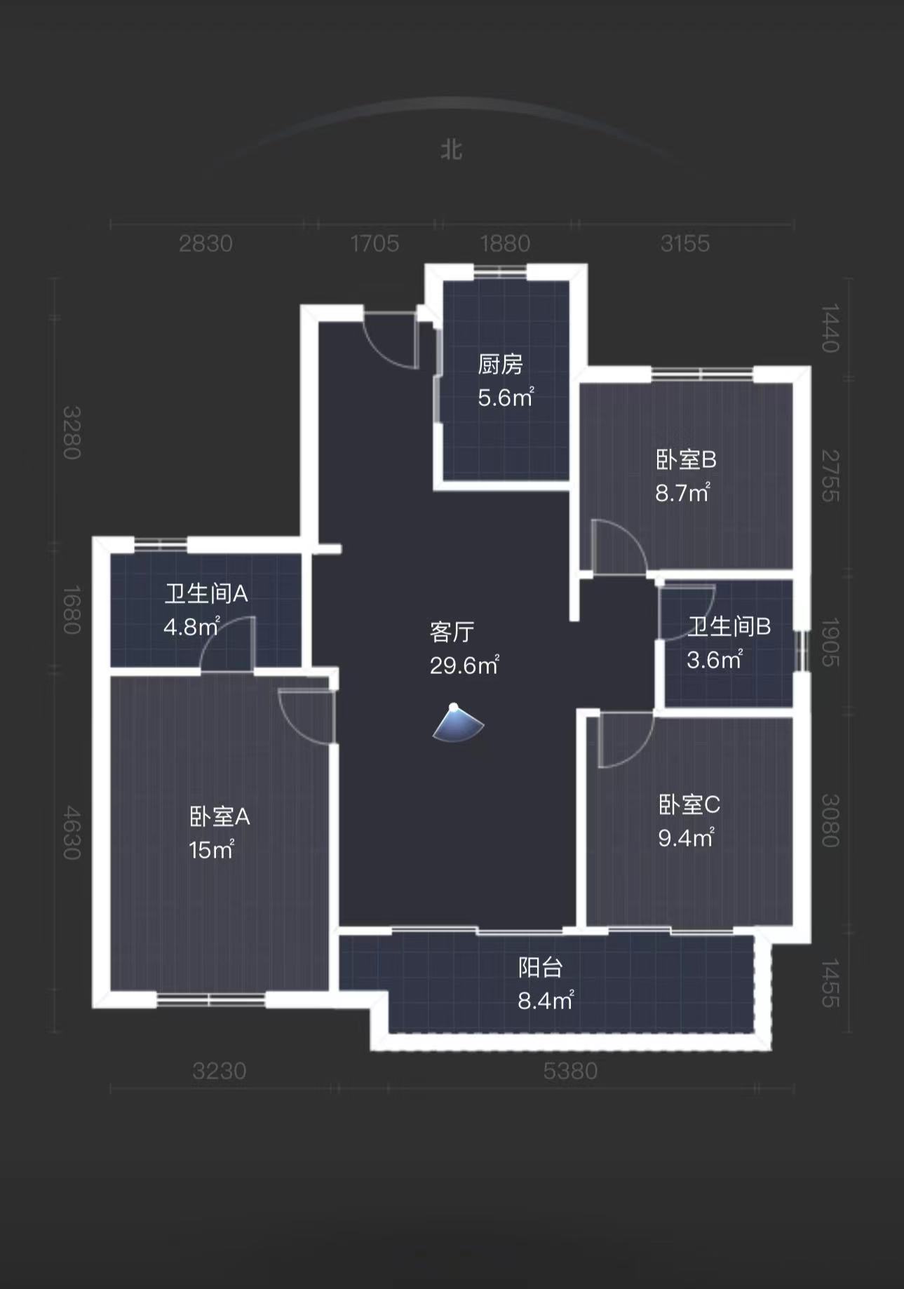 万科时代之光 3室2厅2卫 117m&sup2;