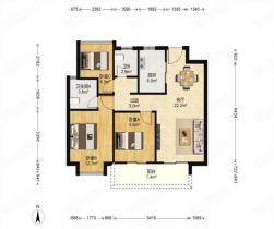 雍华府 3室2厅1卫 98m&sup2;