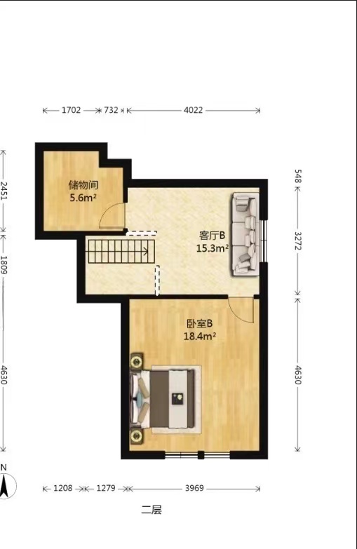 滨河东城 4室2厅1卫 119.09m&sup2;