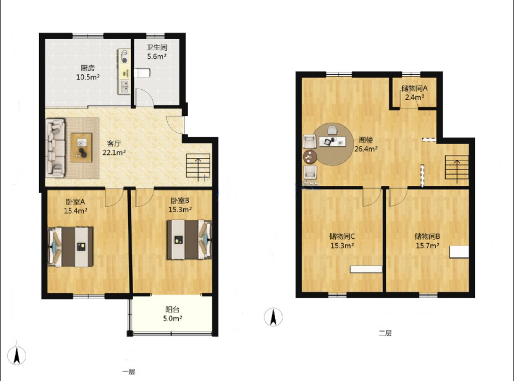 新开苑 4室2厅2卫 87.00m&sup2;