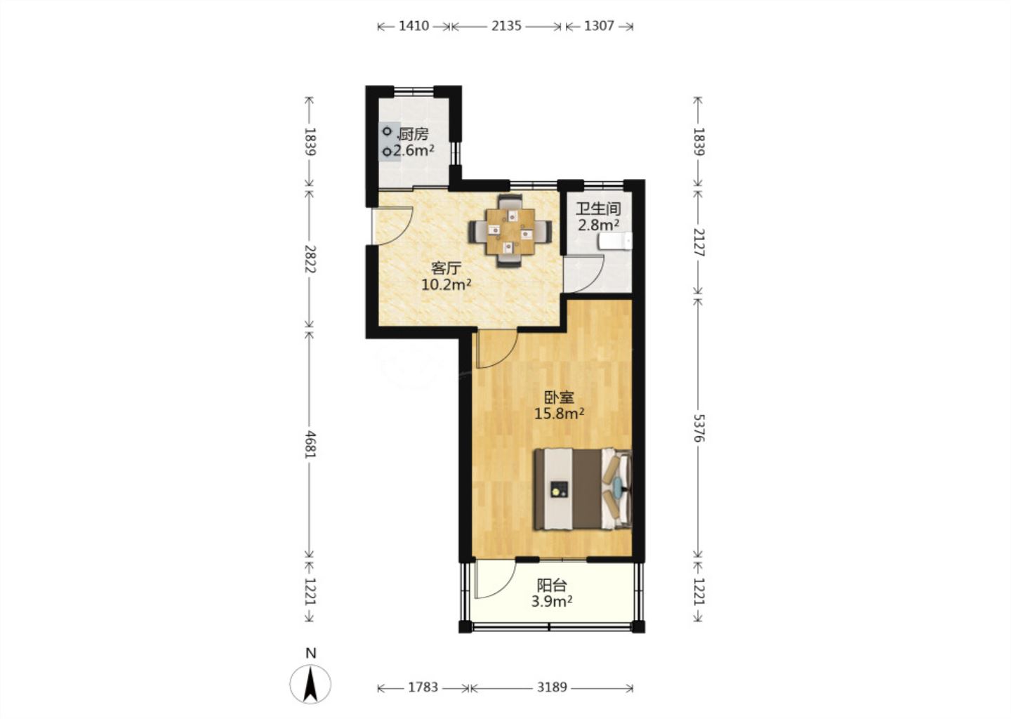 易家桥新村 1室1厅1卫 45.36m&sup2;
