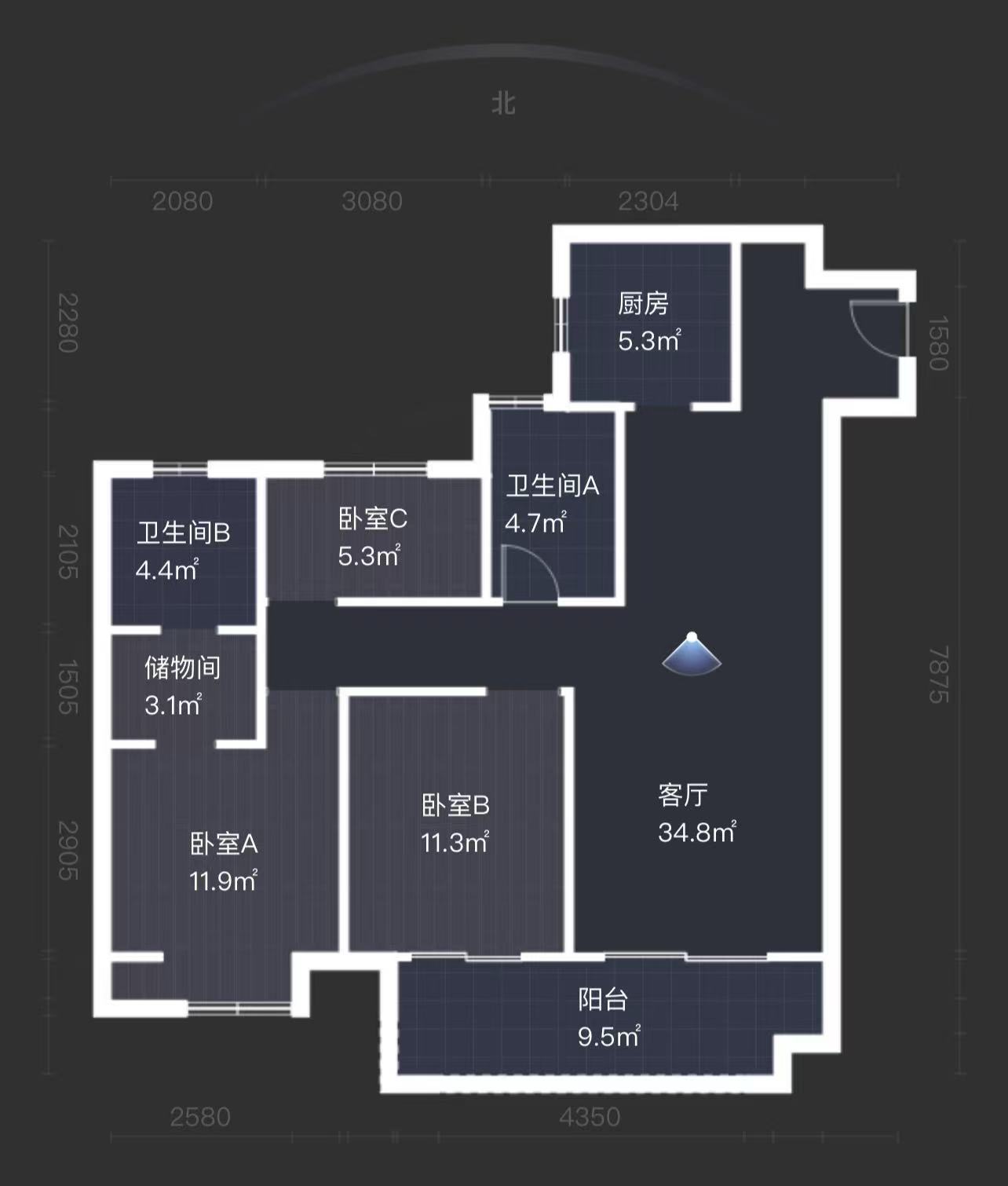 观澜台 3室2厅2卫 120m&sup2;