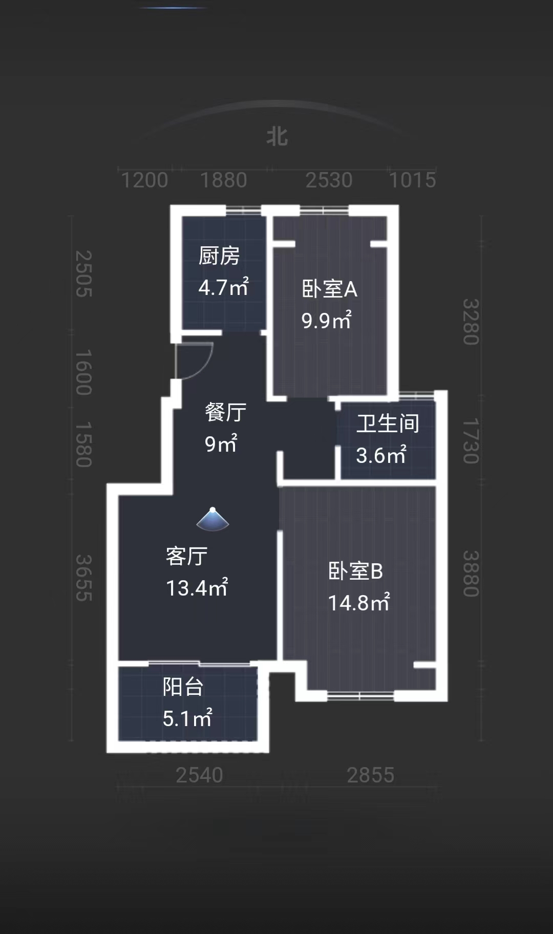 融创荣润&middot;玖樟台 2室1厅1卫 75m&sup2;