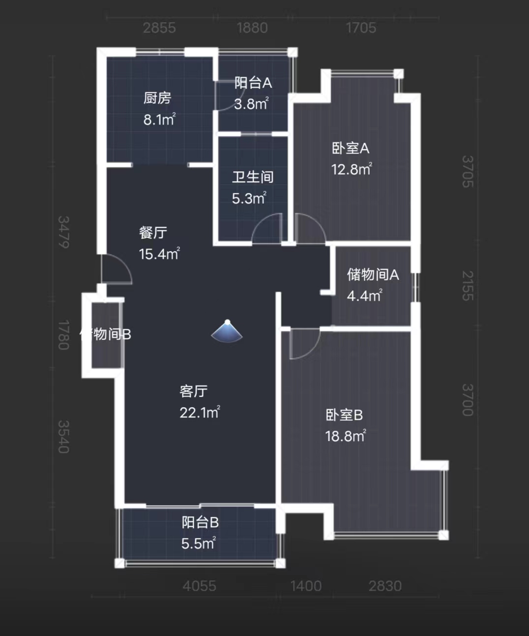 璀璨星湖 3室2厅2卫 113.00m&sup2;