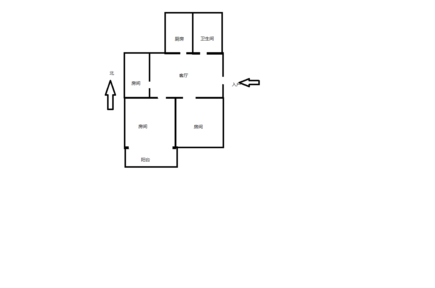 虹桥北村(崇川区) 3室1厅1卫 71m&sup2;