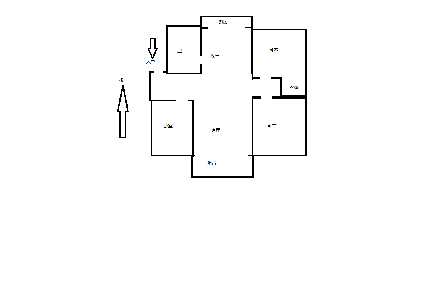 外滩北苑 3室2厅1卫 120.00m&sup2;