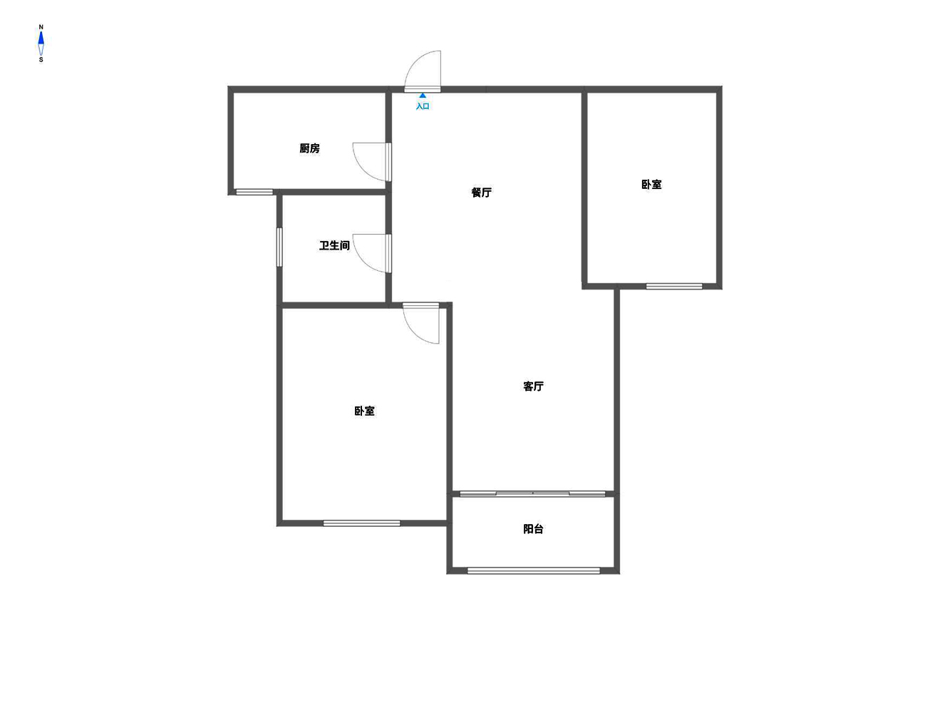华山花苑六期 2室2厅1卫 90m²