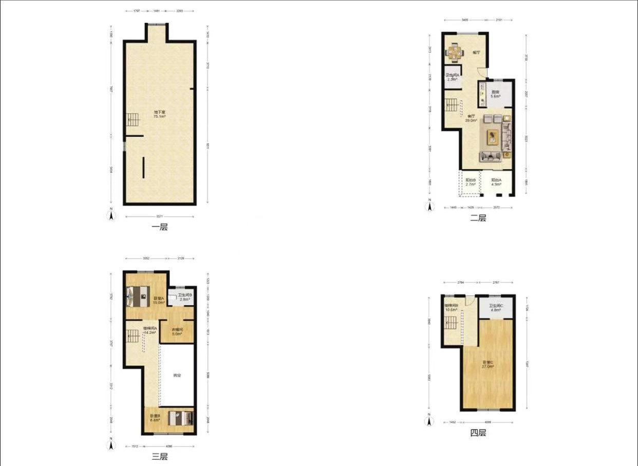 万科有湖（翡翠心湖） 4室2厅2卫 155m&sup2;
