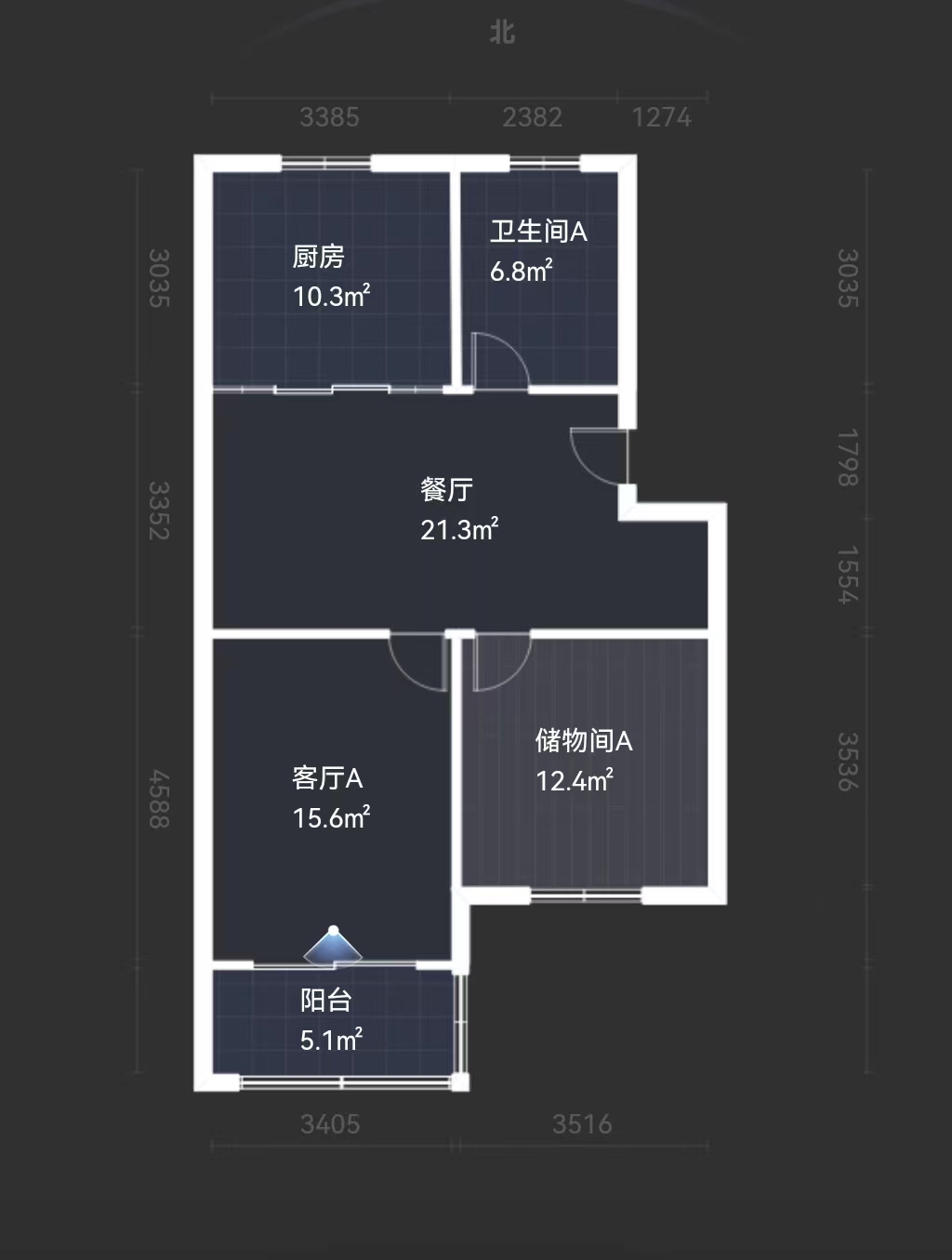 江海花园 3室2厅1卫 103m&sup2;