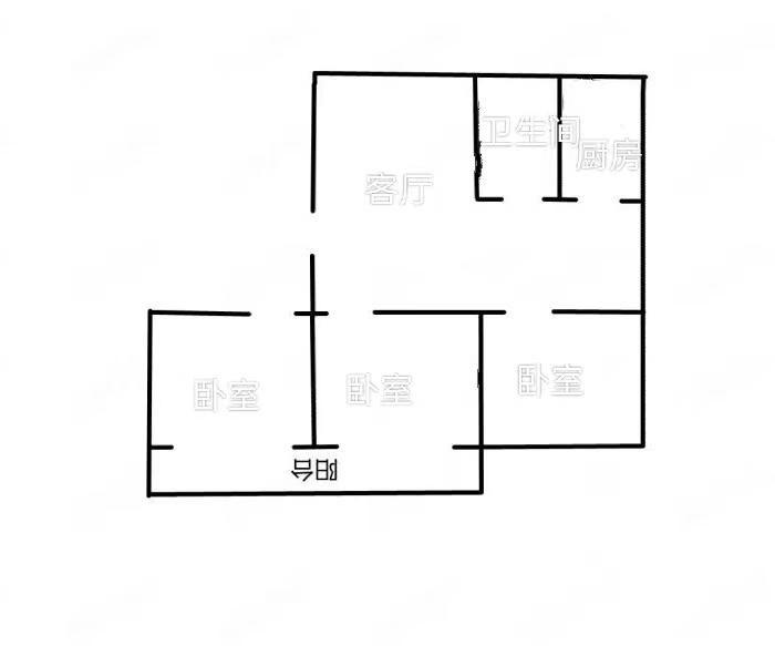 滨江花园 3室2厅1卫 130m&sup2;