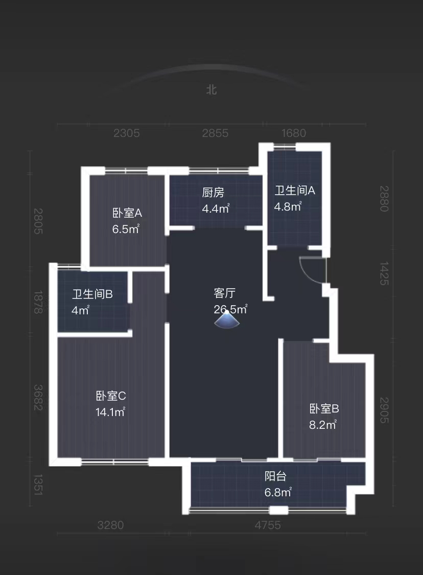 金地繁茂里 3室2厅2卫 100m&sup2;