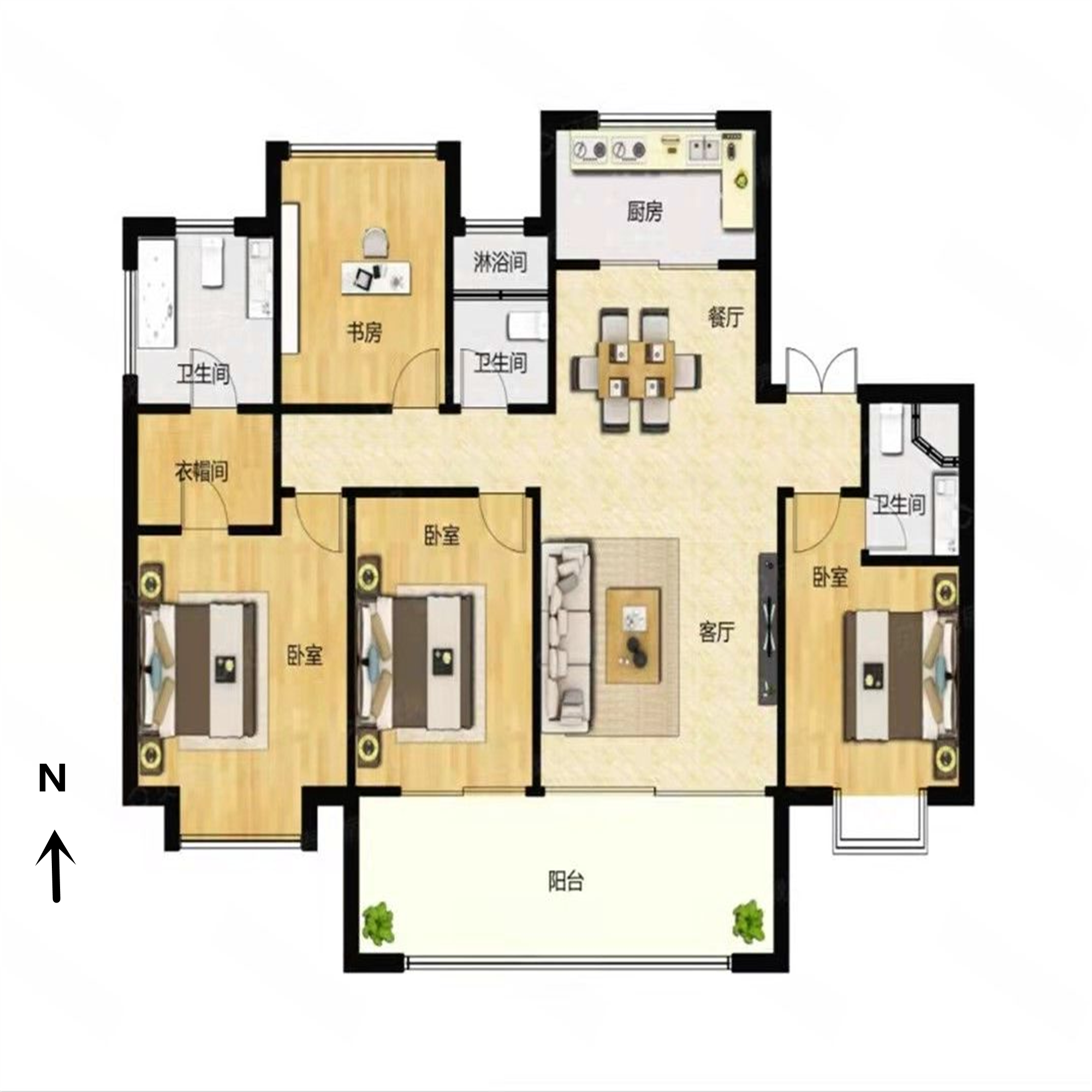 远创东樾 4室2厅3卫 153.71m&sup2;