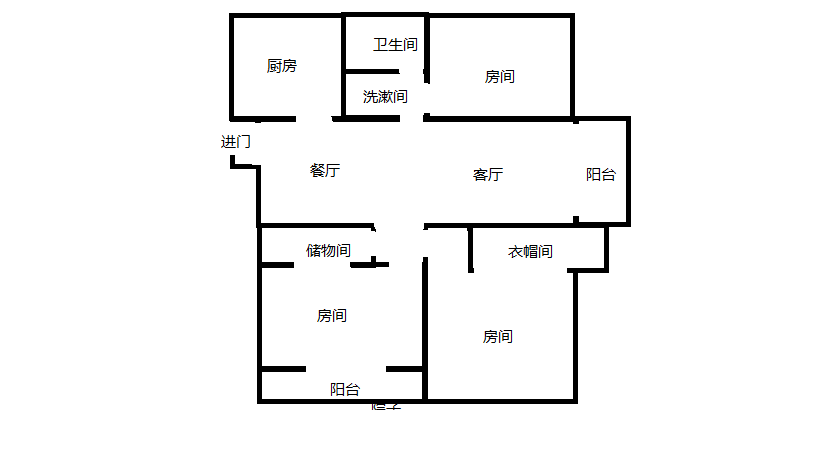万濠星城 3室2厅2卫 120.00m&sup2;