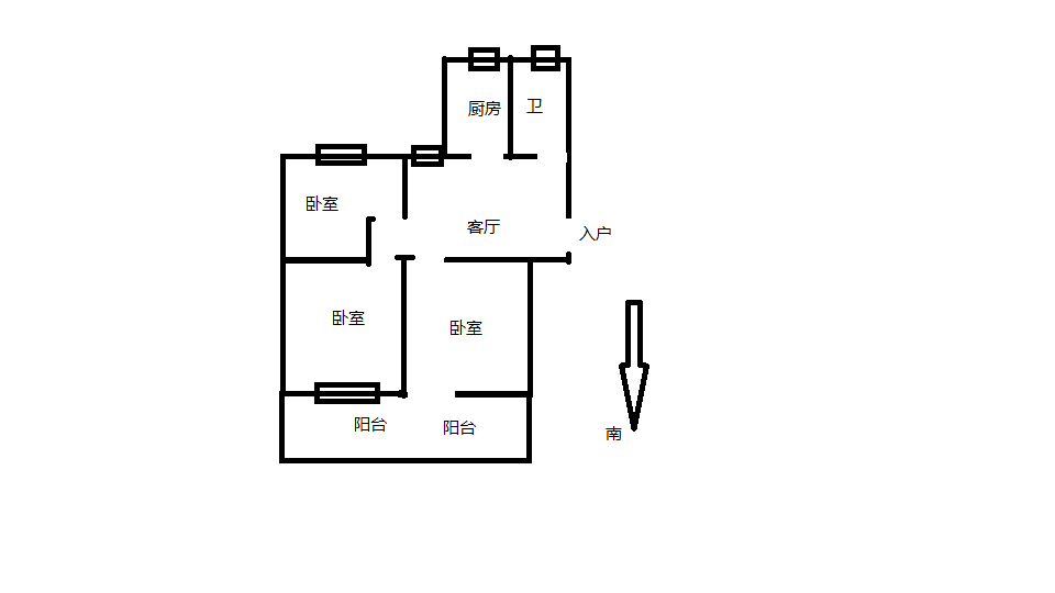 光明新村 3室1厅1卫 78m&sup2;