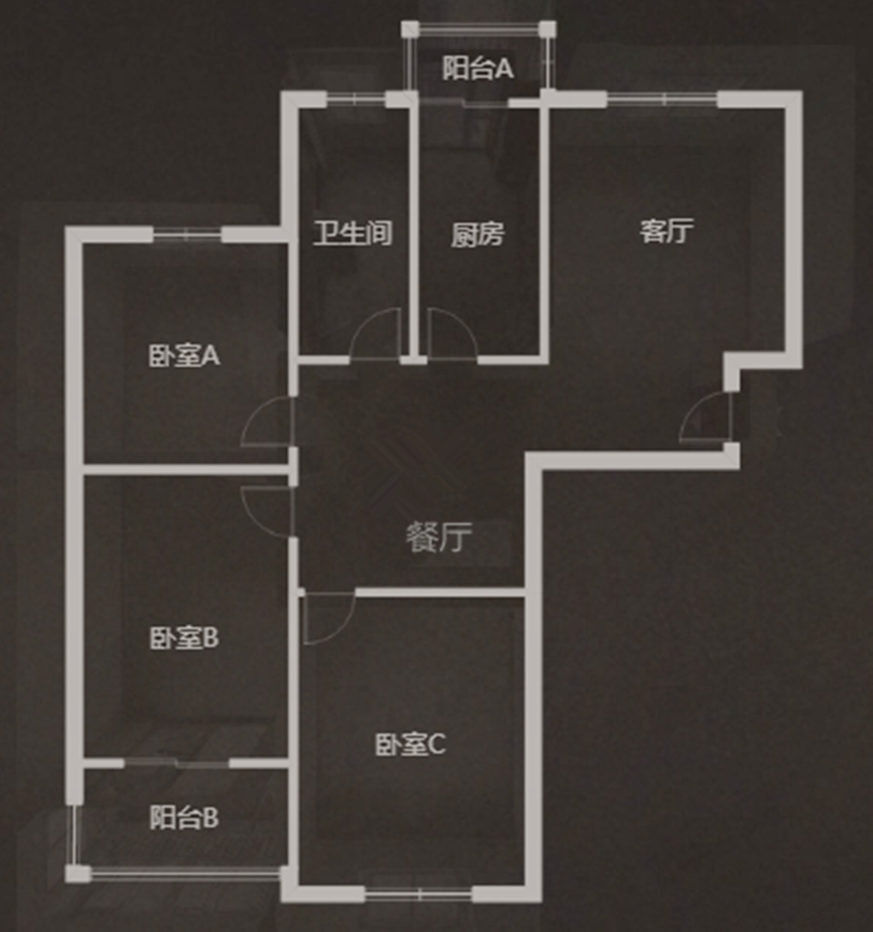 学士府 3室1厅1卫 107.00m&sup2;