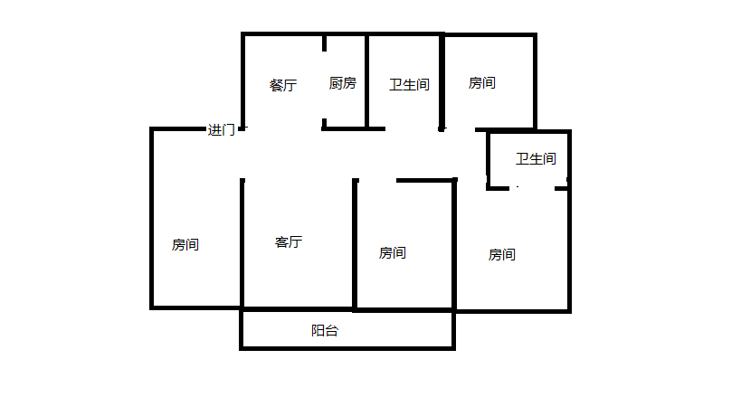 滨江玺 4室2厅2卫 144.00m&sup2;