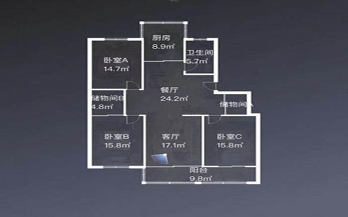 新港花苑西区 3室2厅2卫 132.00m&sup2;