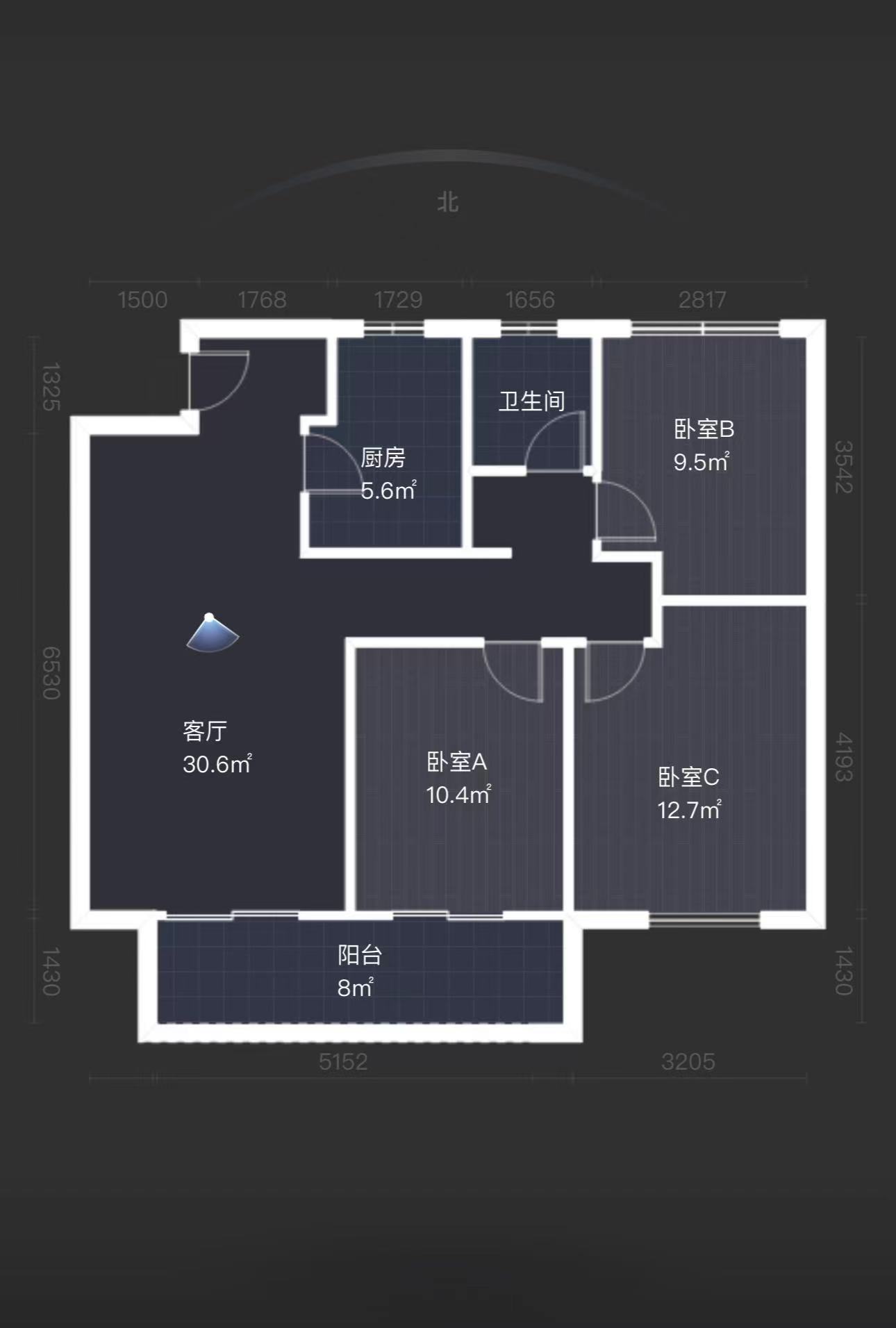 湖山源著 3室1厅1卫 100m&sup2;