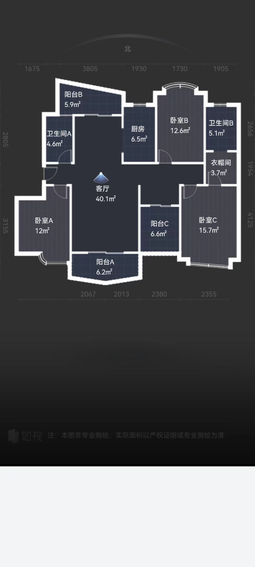 银河湾 3室2厅2卫 140.2m&sup2;