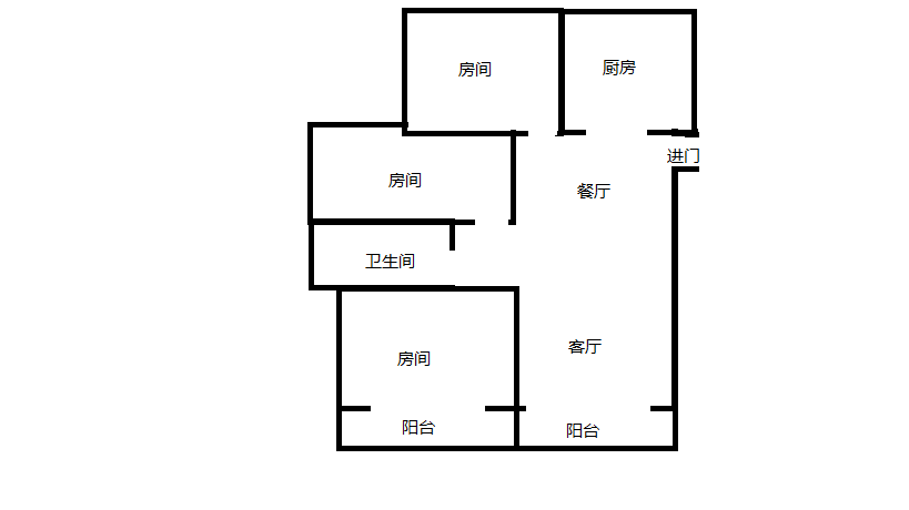 万濠星城 3室2厅1卫 115m&sup2;