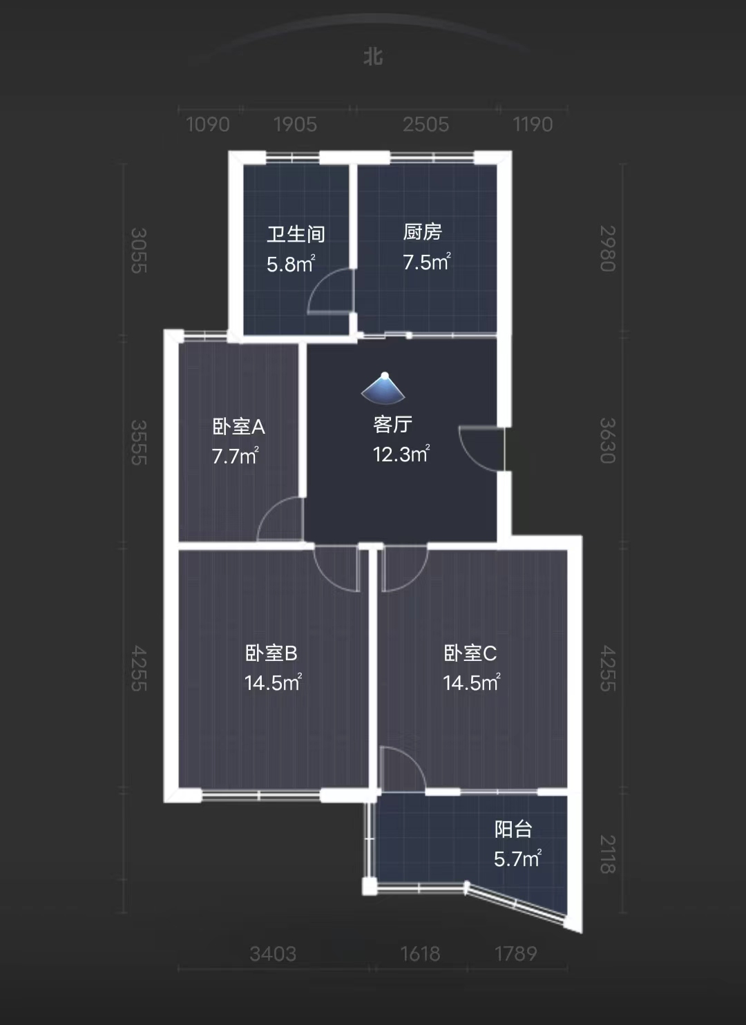 安康小区(通州区) 3室2厅1卫 88m&sup2;
