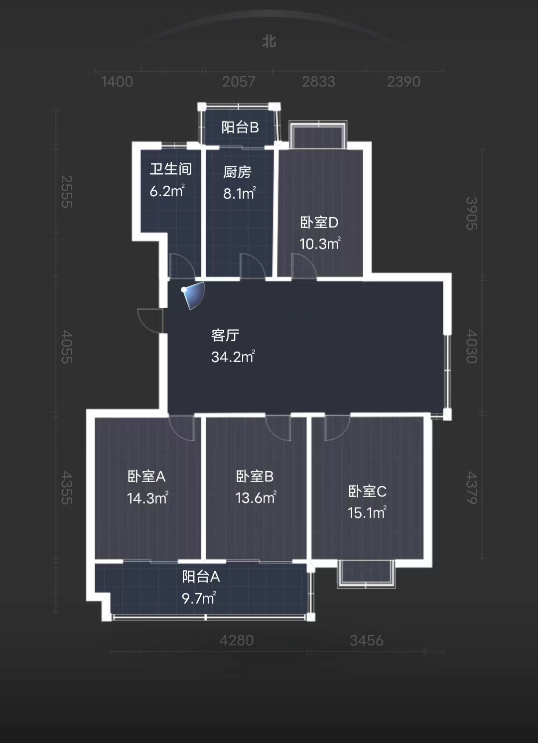 天熹苑 3室2厅2卫 136m&sup2;